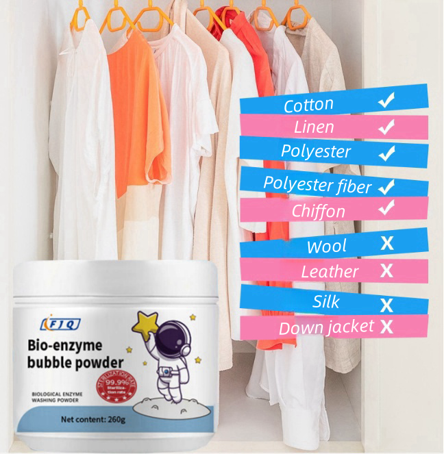 Bio-Enzyme Bubble Powder | Yellow & Stain Removal, Clean in One Soak | 260g