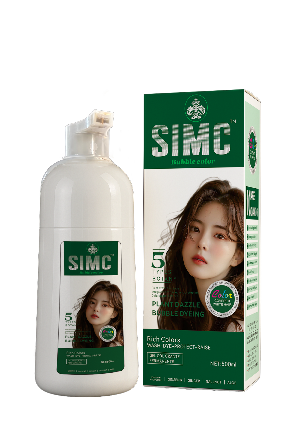 Dầu gội nhuộm tóc màu trắng Bubble Dye 500ml