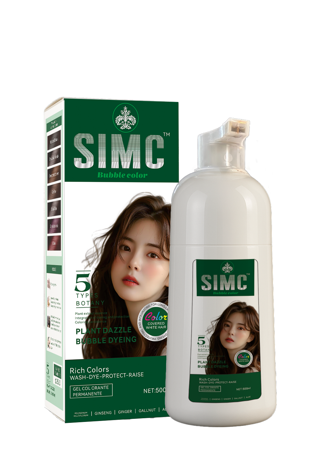 Dầu gội nhuộm tóc màu trắng Bubble Dye 500ml